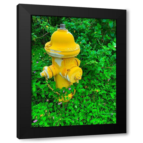 Cozy Hydrant Black Modern Wood Framed Art Print by Grayscale