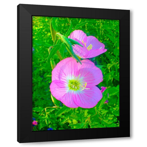 Geraniums II Black Modern Wood Framed Art Print by Grayscale