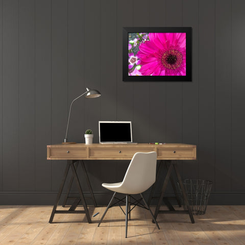 Flower Center II Black Modern Wood Framed Art Print by Grayscale