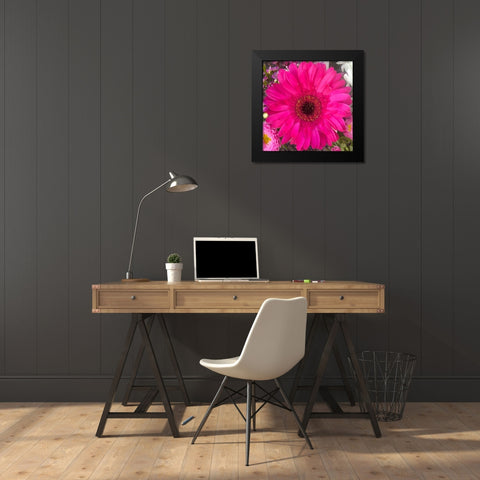 Flower Center III Black Modern Wood Framed Art Print by Grayscale