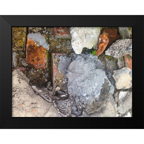 Old Brick Wall I Black Modern Wood Framed Art Print by Grayscale