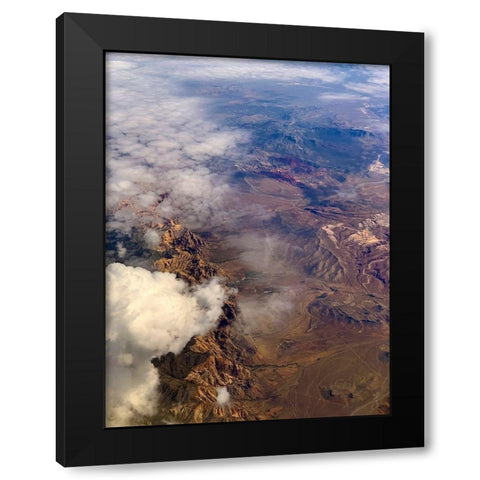 Las Vegas Mountains Black Modern Wood Framed Art Print by Grayscale