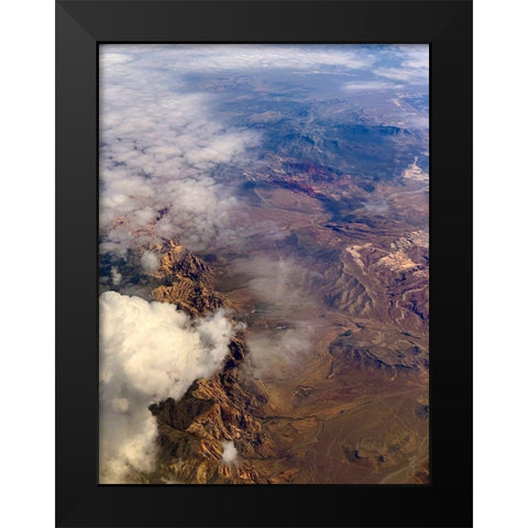 Las Vegas Mountains Black Modern Wood Framed Art Print by Grayscale