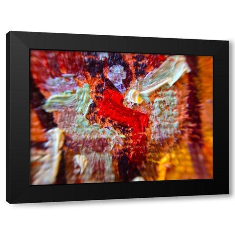 Paint Closeup IV Black Modern Wood Framed Art Print with Double Matting by Grayscale