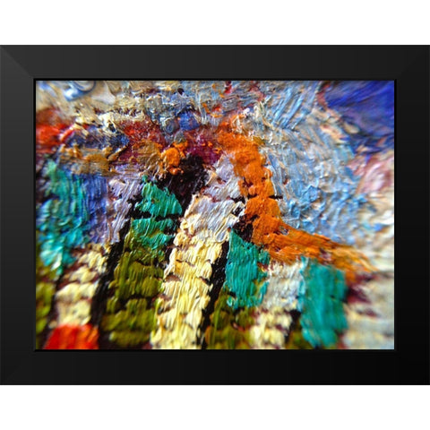 Paint Closeup VII Black Modern Wood Framed Art Print by Grayscale