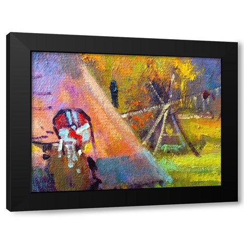 Paint Closeup X Black Modern Wood Framed Art Print with Double Matting by Grayscale