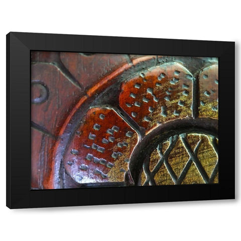 Wood Carving I Black Modern Wood Framed Art Print with Double Matting by Grayscale