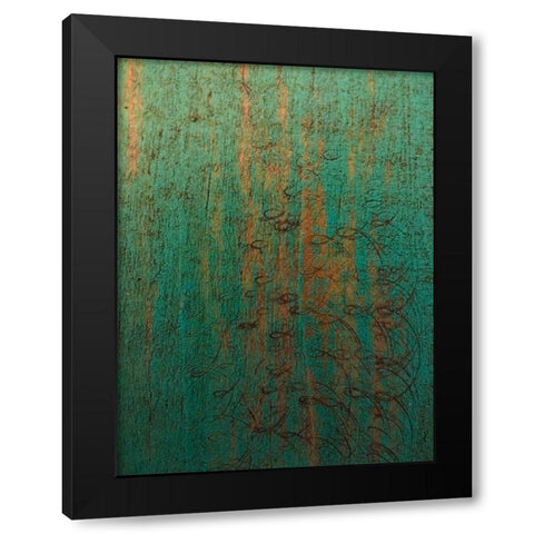 Painted Wood Panel II Black Modern Wood Framed Art Print with Double Matting by Grayscale