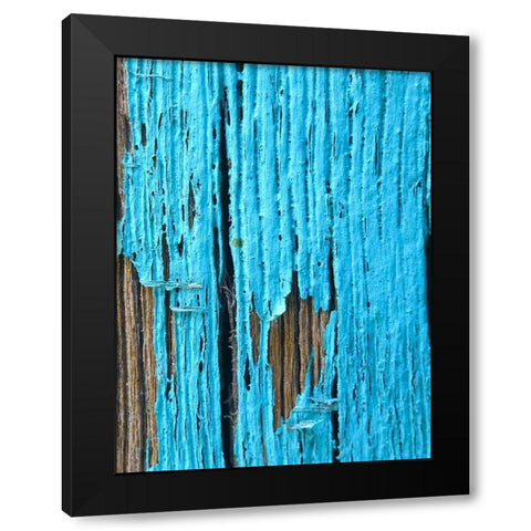Turquoise Paint I Black Modern Wood Framed Art Print by Grayscale
