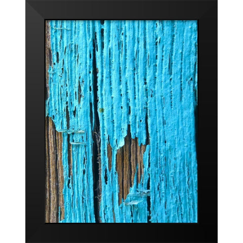 Turquoise Paint I Black Modern Wood Framed Art Print by Grayscale