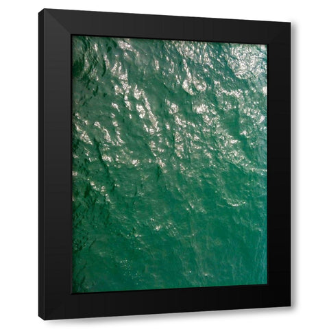 Waves I Black Modern Wood Framed Art Print by Grayscale