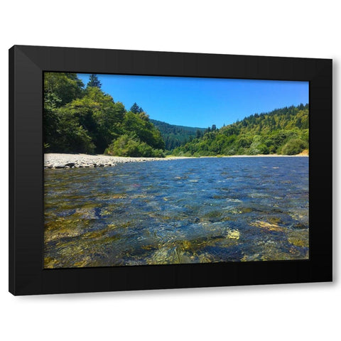 River View I Black Modern Wood Framed Art Print by Grayscale