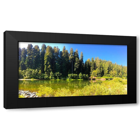 River View II Black Modern Wood Framed Art Print with Double Matting by Grayscale