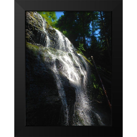 Waterfall Light I Black Modern Wood Framed Art Print by Grayscale