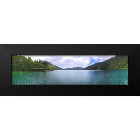 Washington Lake I Black Modern Wood Framed Art Print by Grayscale