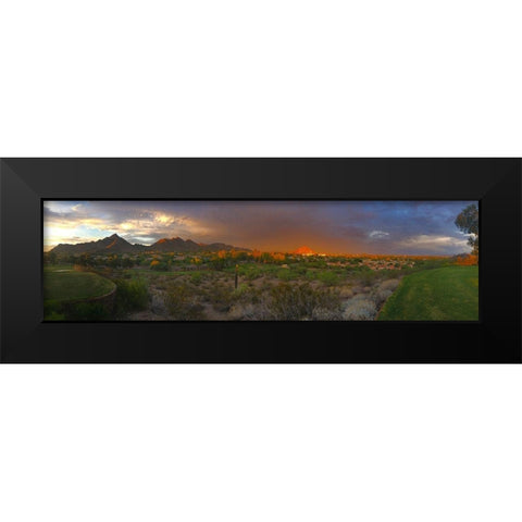 Red Hour I Black Modern Wood Framed Art Print by Grayscale