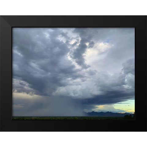 Rain Storm I Black Modern Wood Framed Art Print by Grayscale