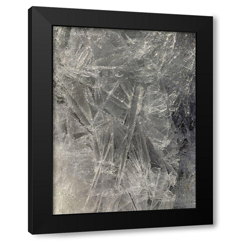 Ice III Black Modern Wood Framed Art Print with Double Matting by Grayscale