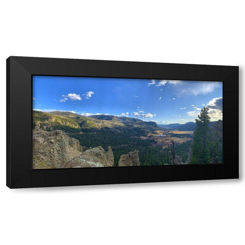 Mountain Valley I Black Modern Wood Framed Art Print by Grayscale