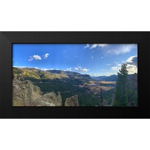 Mountain Valley I Black Modern Wood Framed Art Print by Grayscale