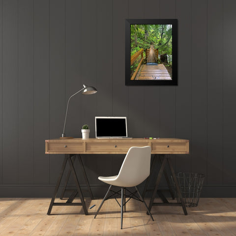 Forest Bridge IV Black Modern Wood Framed Art Print by Grayscale