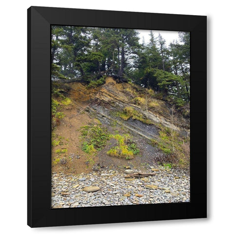 Eroded Coast I Black Modern Wood Framed Art Print by Grayscale