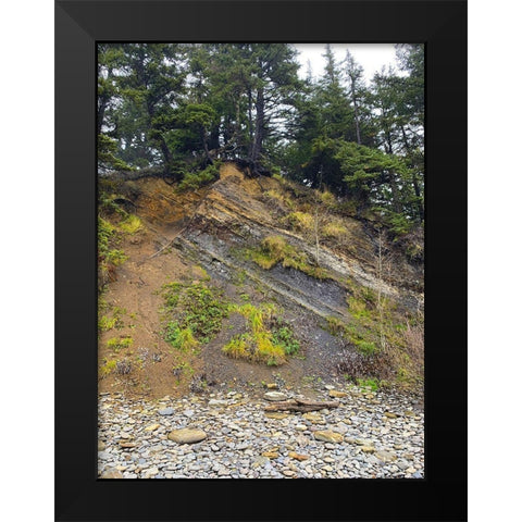 Eroded Coast I Black Modern Wood Framed Art Print by Grayscale