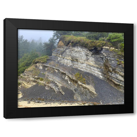 Eroded Coast II Black Modern Wood Framed Art Print with Double Matting by Grayscale