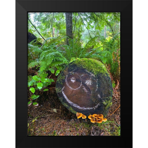 Forest Happy Face I Black Modern Wood Framed Art Print by Grayscale