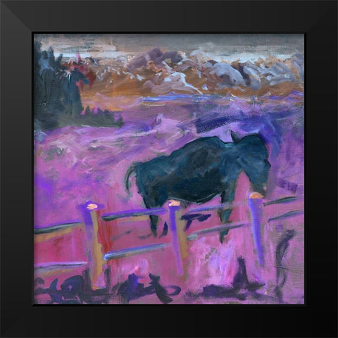 Buffalo II Black Modern Wood Framed Art Print by Grayscale