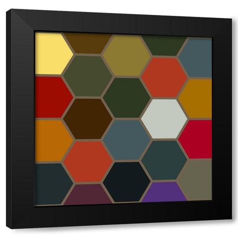 Bright Hive VII Black Modern Wood Framed Art Print by Grayscale