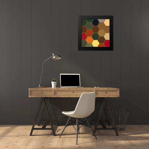 Bright Hive XIV Black Modern Wood Framed Art Print by Grayscale