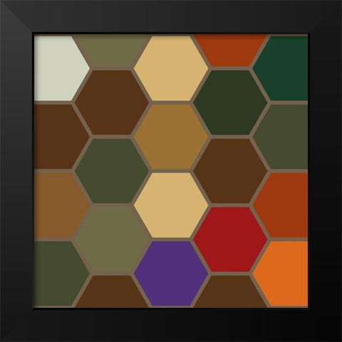 Bright Hive XV Black Modern Wood Framed Art Print by Grayscale
