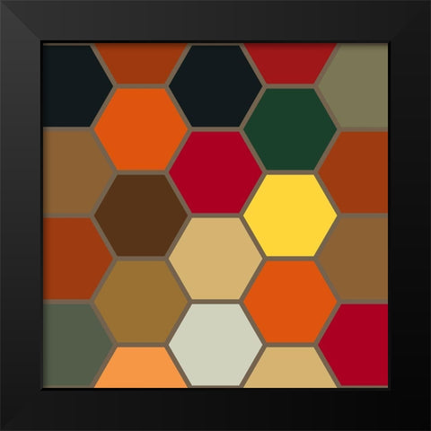 Bright Hive XX Black Modern Wood Framed Art Print by Grayscale