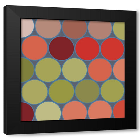 Bright Circles II Black Modern Wood Framed Art Print by Grayscale