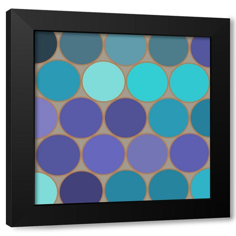 Cool Circles II Black Modern Wood Framed Art Print with Double Matting by Grayscale