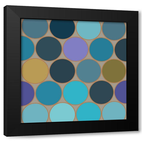 Cool Circles III Black Modern Wood Framed Art Print by Grayscale