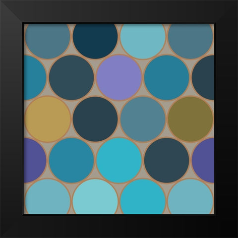 Cool Circles III Black Modern Wood Framed Art Print by Grayscale