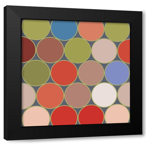 Bright Circles VIII Black Modern Wood Framed Art Print with Double Matting by Grayscale