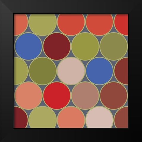 Bright Circles IX Black Modern Wood Framed Art Print by Grayscale