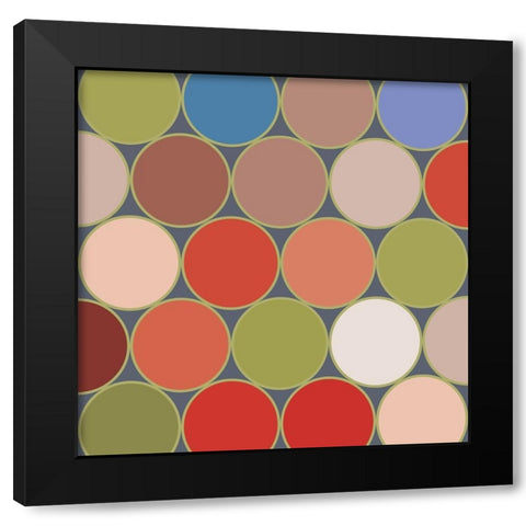 Bright Circles X Black Modern Wood Framed Art Print with Double Matting by Grayscale