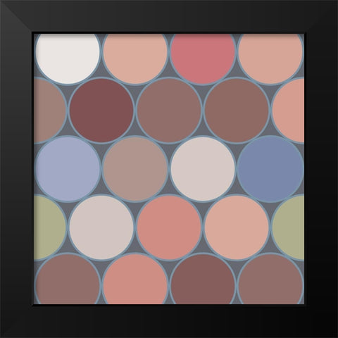 Soft Circles I Black Modern Wood Framed Art Print by Grayscale