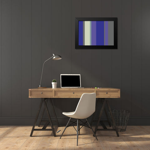 Cool Stripes V Black Modern Wood Framed Art Print by Grayscale