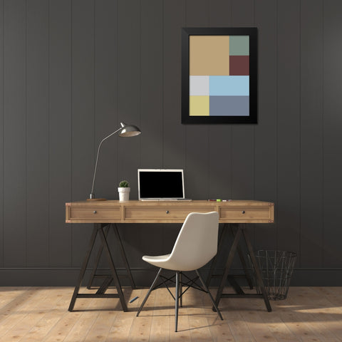 Soft Blocks III Black Modern Wood Framed Art Print by Grayscale