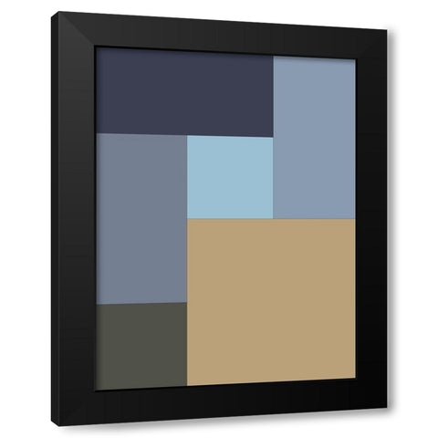 Soft Blocks XV Black Modern Wood Framed Art Print with Double Matting by Grayscale