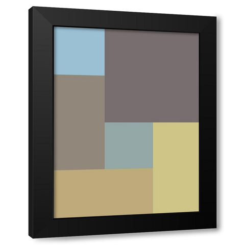 Soft Blocks XVI Black Modern Wood Framed Art Print with Double Matting by Grayscale