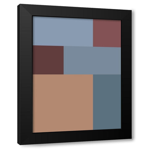 Soft Blocks XVII Black Modern Wood Framed Art Print with Double Matting by Grayscale