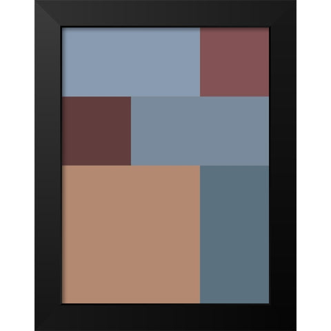 Soft Blocks XVII Black Modern Wood Framed Art Print by Grayscale