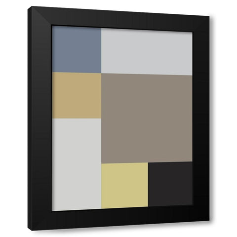 Soft Blocks XIX Black Modern Wood Framed Art Print with Double Matting by Grayscale