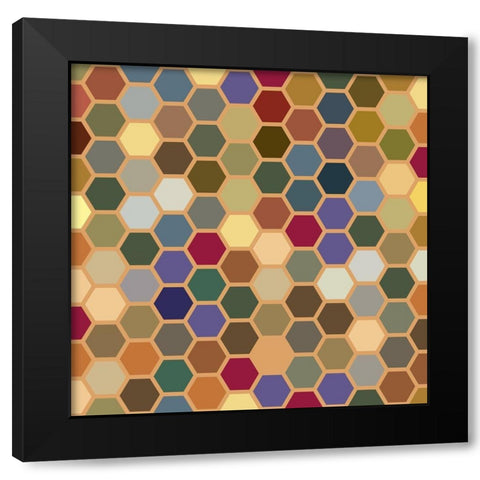 Small Hive I Black Modern Wood Framed Art Print with Double Matting by Grayscale